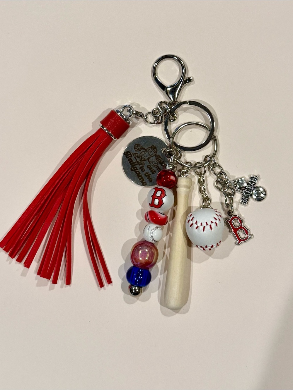 Boston Red Sox key ring purse bag charms